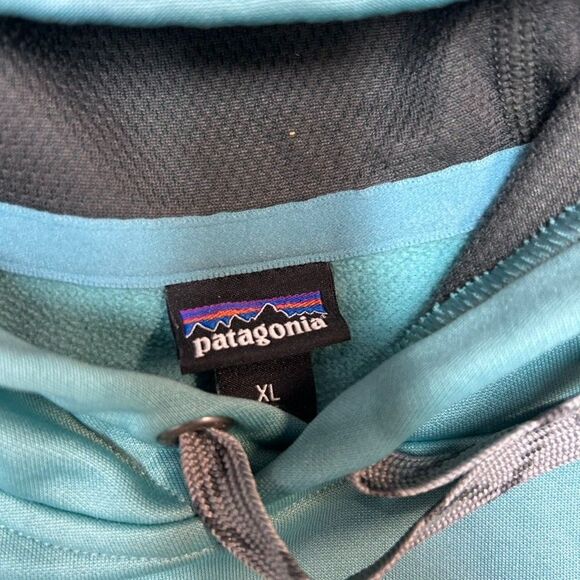 Patagonia Womens Spellout Hoodie Size XL Pullover Logo Teal - Picture 5 of 8